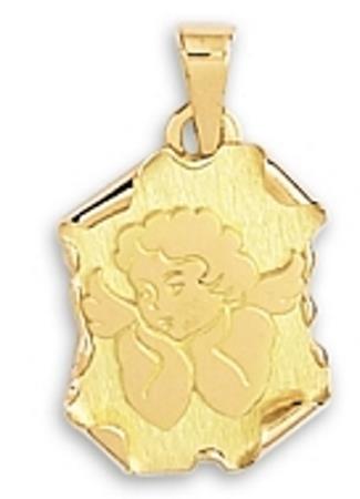 Médaille, Parchemin,  Ange, OR jaune 18 carats Lucas Lucor