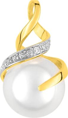 Pendentif  Perle & diamant or jaune 9 carats