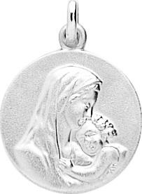 Médaille mère et l'enfant  argent rhodié