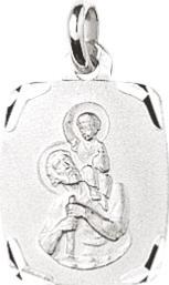 Médaille argent rhodié st christophe