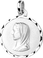 Médaille  vierge argent rhodié