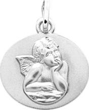 Médaille  Ange argent rhodié