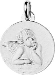 Médaille  Ange argent rhodié