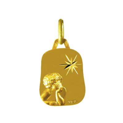 Médaille, Enfant Rêveur à l'Etoile Or jaune 15 mm